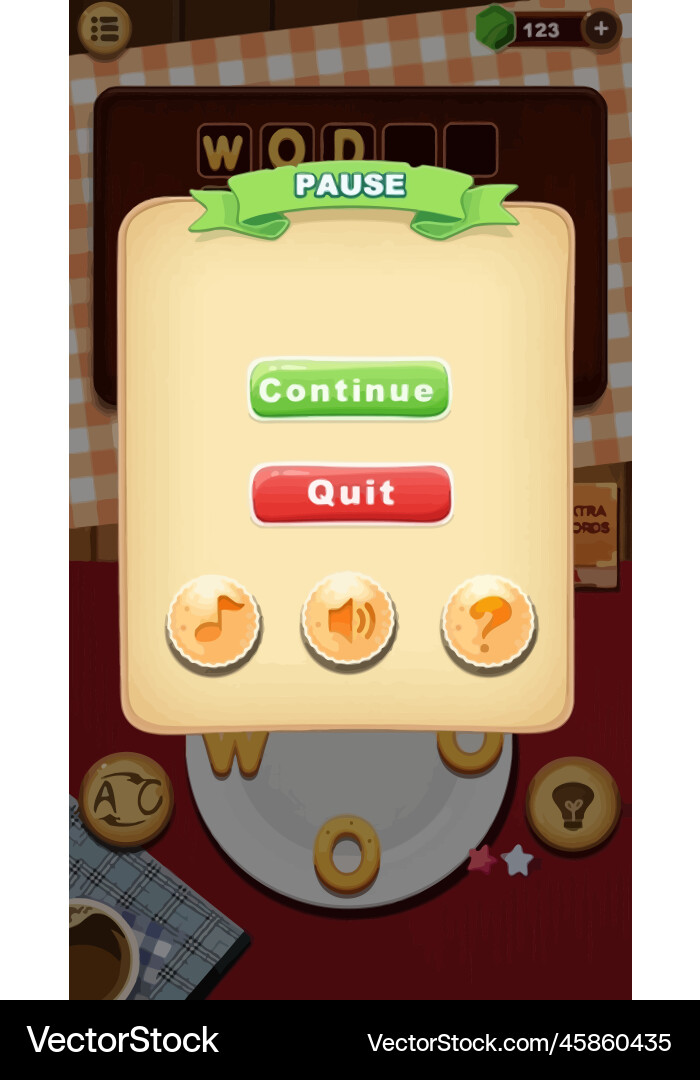 Komplettes Set von Level-Taste Spiel ui Pop-up-Symbol vektorbild
