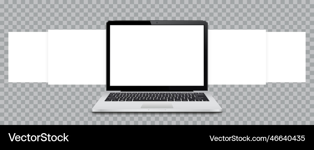 Laptop with blank web pages mockup for showing Laptop with blank web pages mockup for showing vector image