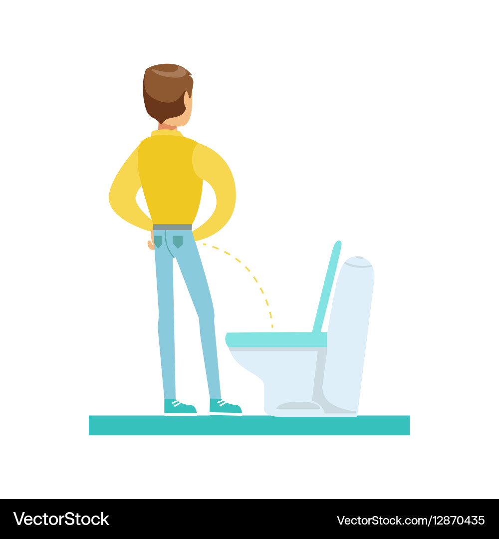 Man peeing in the tolet part of people vector image