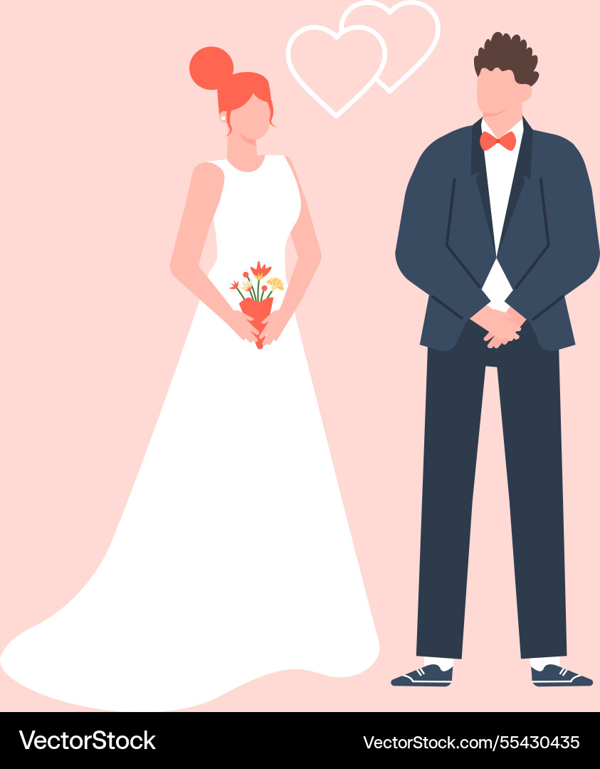 Newlyweds celebrating their love with the bride Newlyweds celebrating their love with the bride vector image