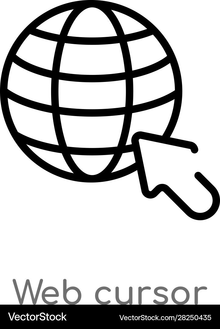 Outline web cursor icon isolated black simple Vector Image