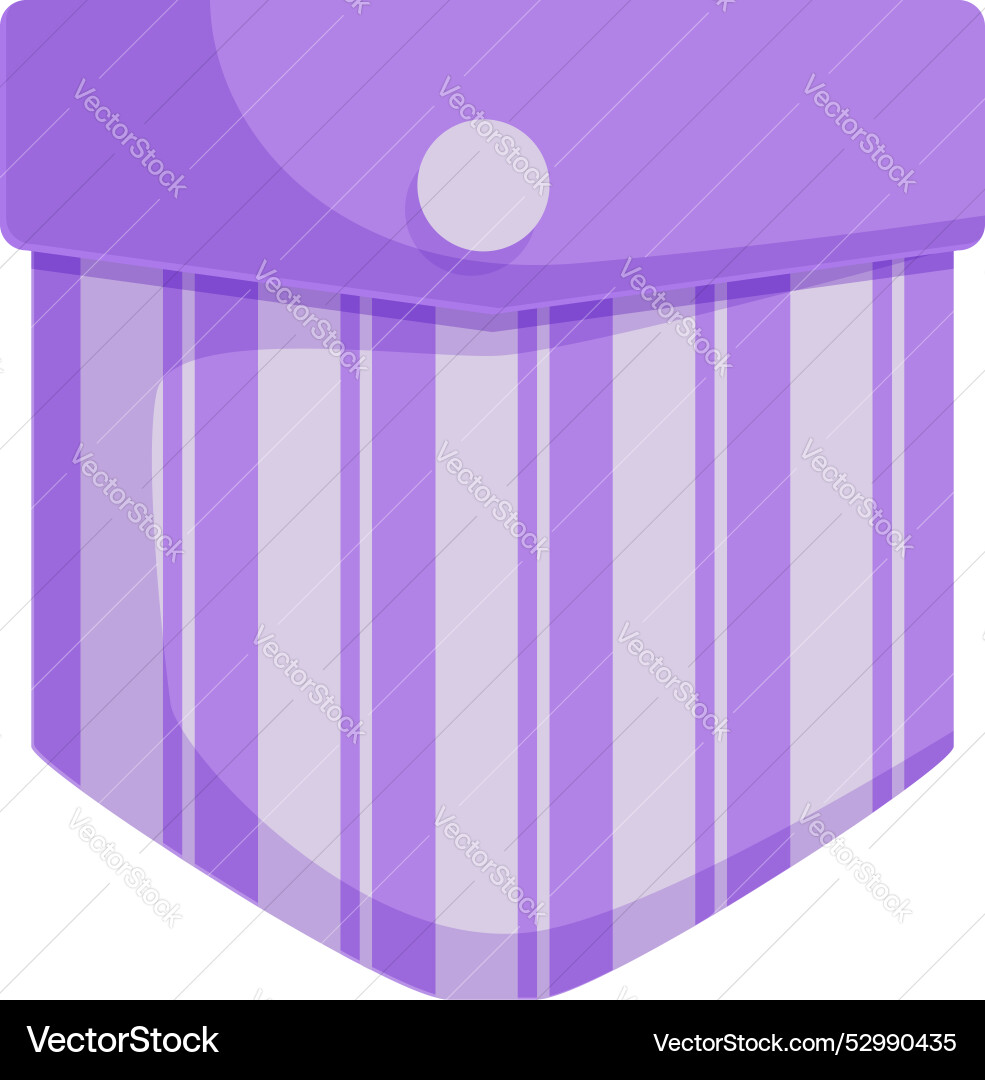 Purple pocket with button closing showing vertical Purple pocket with button closing showing vertical vector image