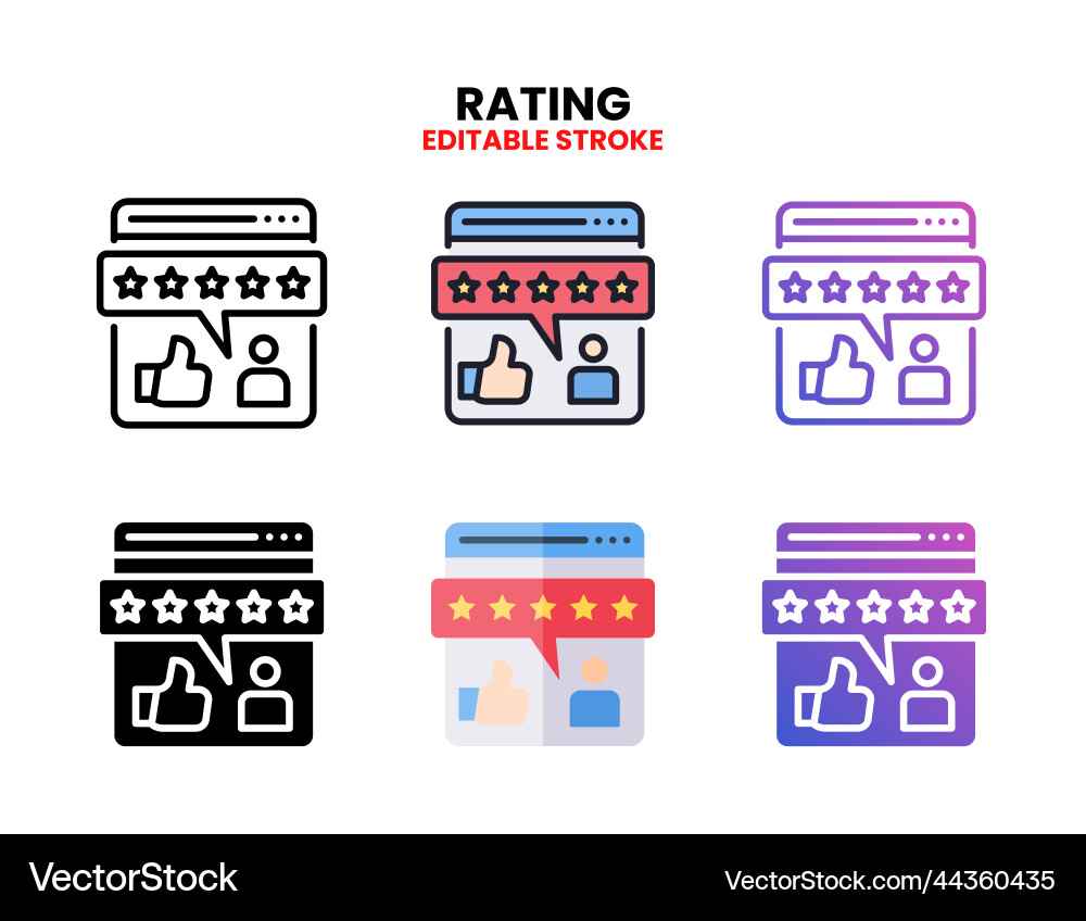 Rating icon set with different styles Vector Image