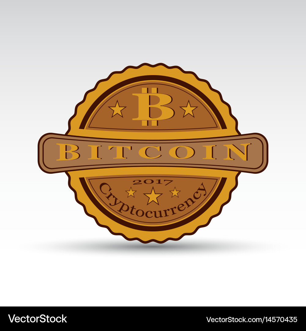 Retro badge with bit coin symbol Vector Image