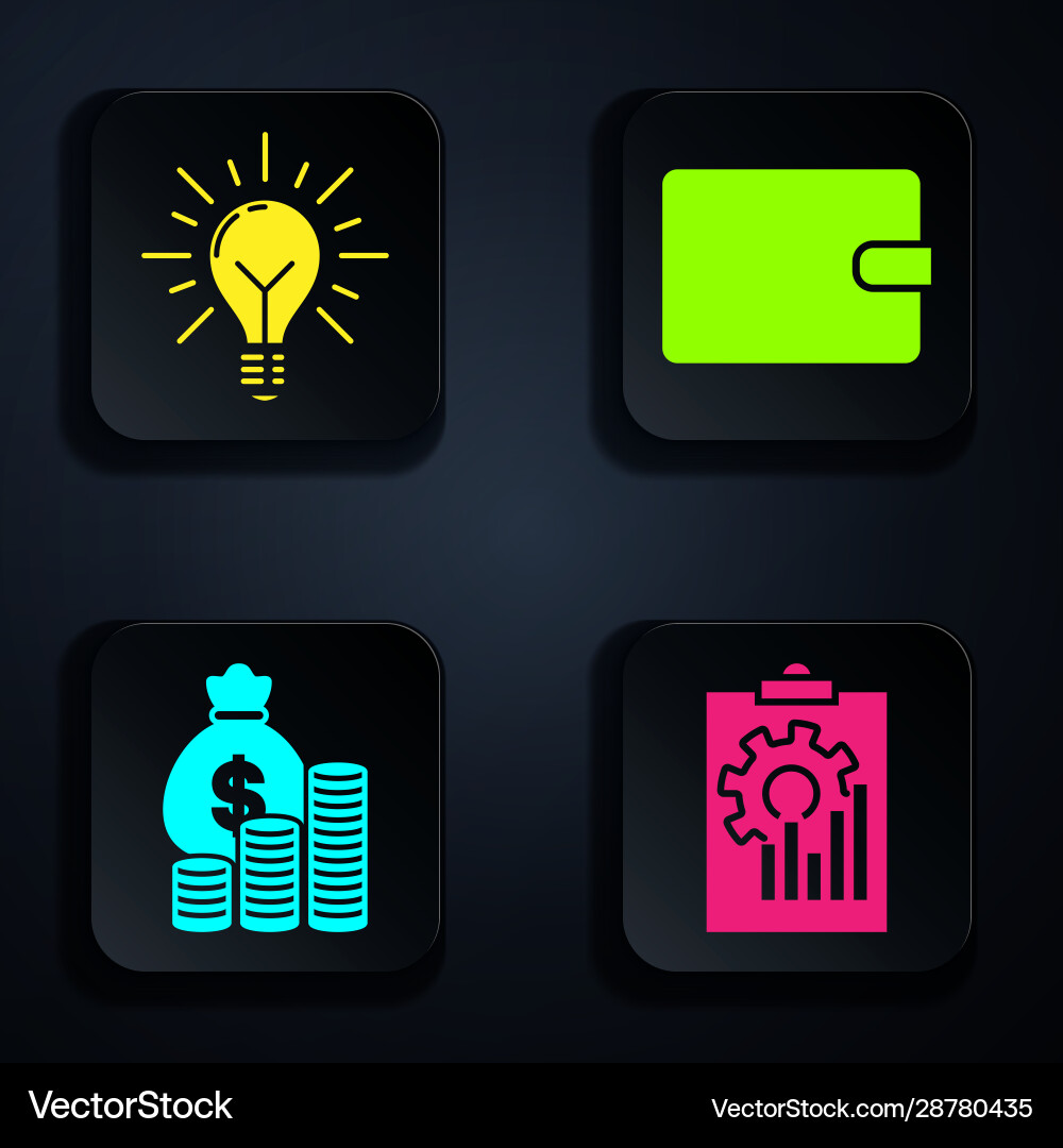 Set clipboard with graph chart light bulb Set clipboard with graph chart light bulb vector image