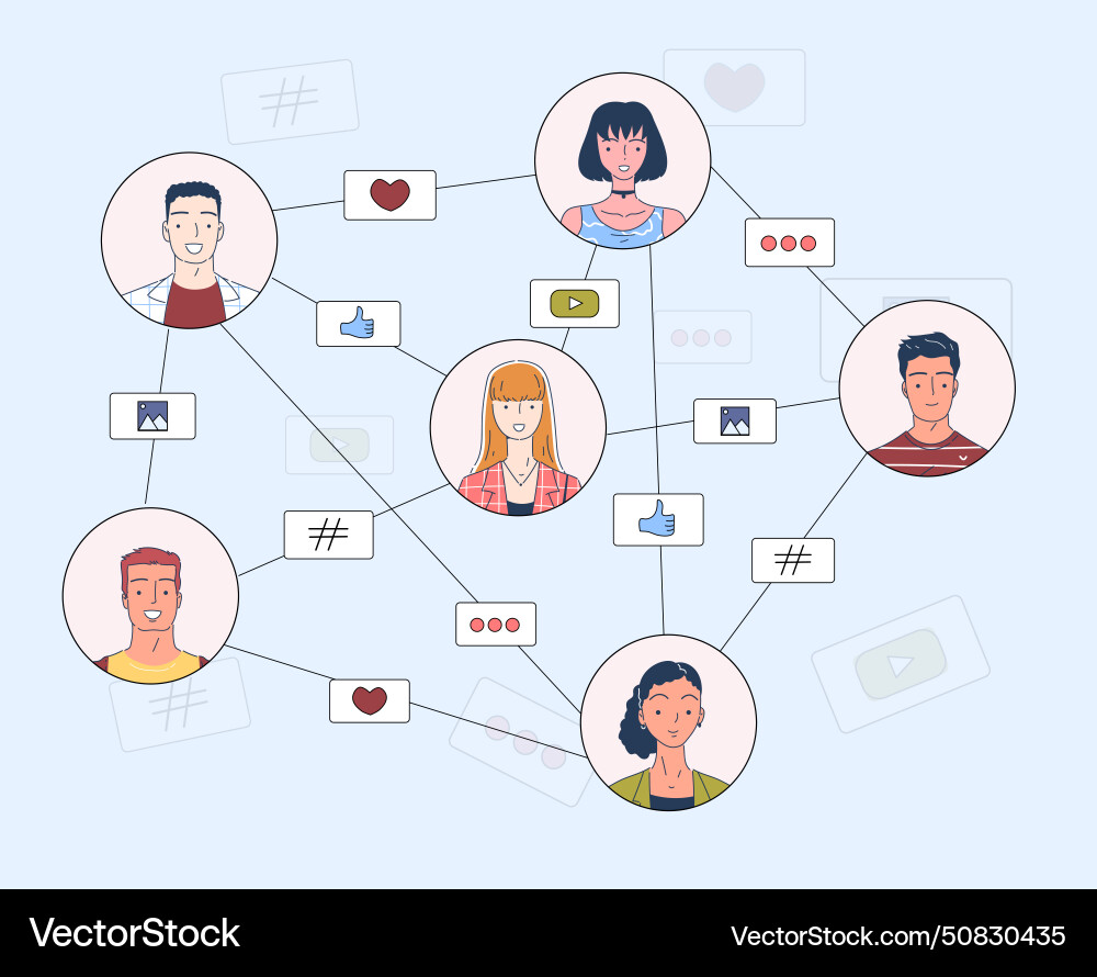 Social networking simple Social networking simple vector image
