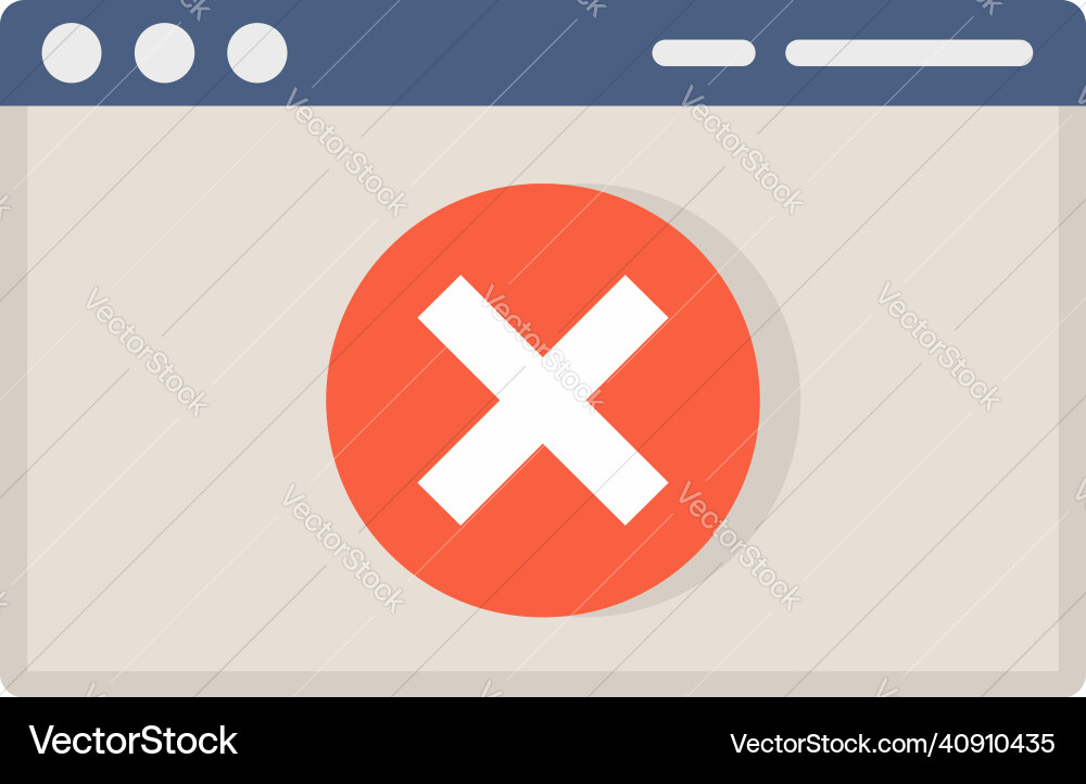 Web page access denied icon flat isolated Web page access denied icon flat isolated vector image