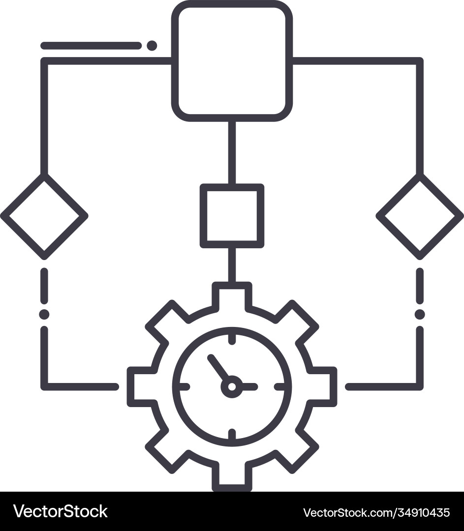 Workflow process icon linear isolated Workflow process icon linear isolated vector image