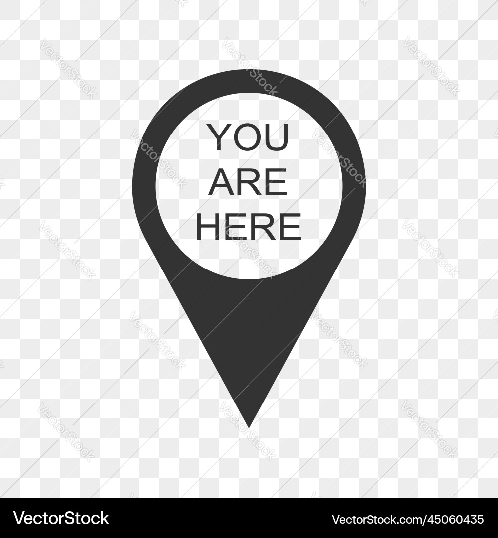 You are here map pin icons isolated on transparent vector image