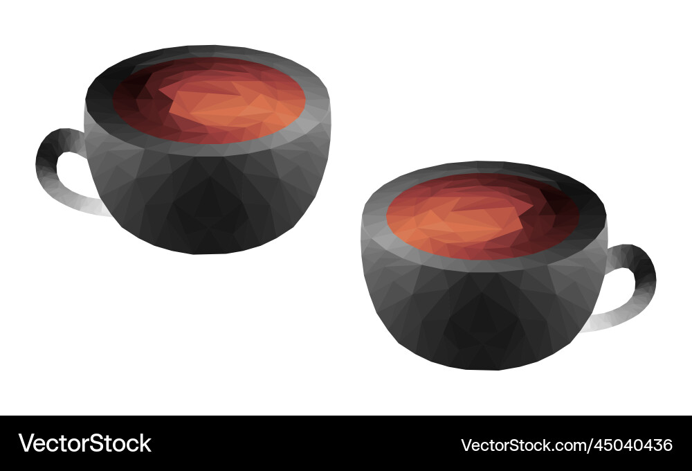A cup of coffee in low poly style A cup of coffee in low poly style vector image
