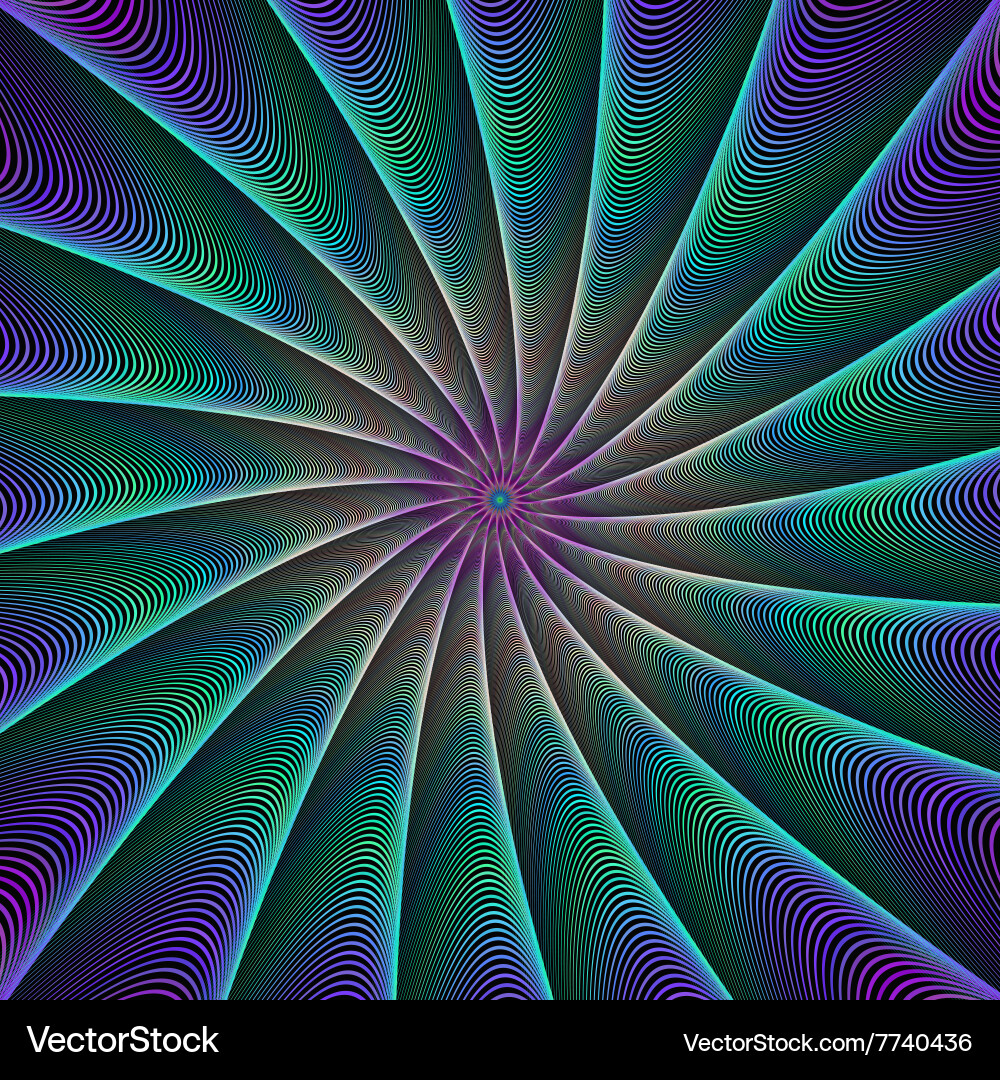 Abstract color fractal ray background Vector Image