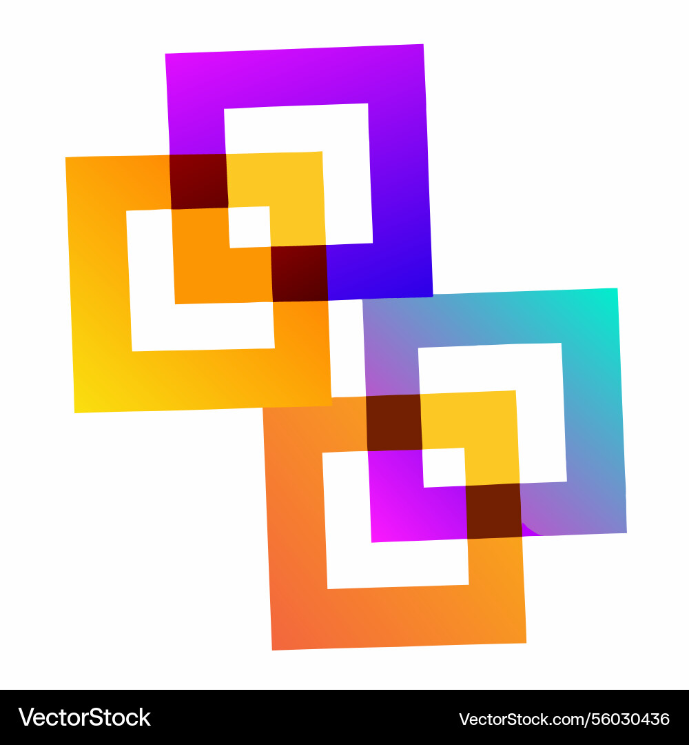 Abstract colorful interlocking squares design Vector Image