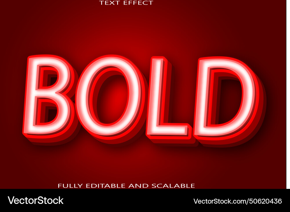 Bold editable text effect 3 dimension emboss Bold editable text effect 3 dimension emboss vector image