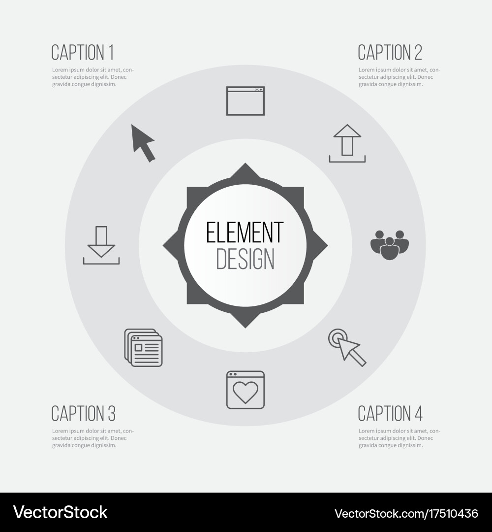 Connection icons set collection of upload team vector image