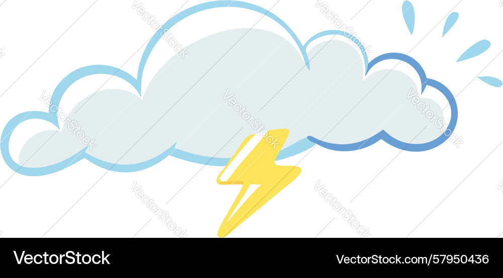 Dynamic Lightning Cloud Vector Image