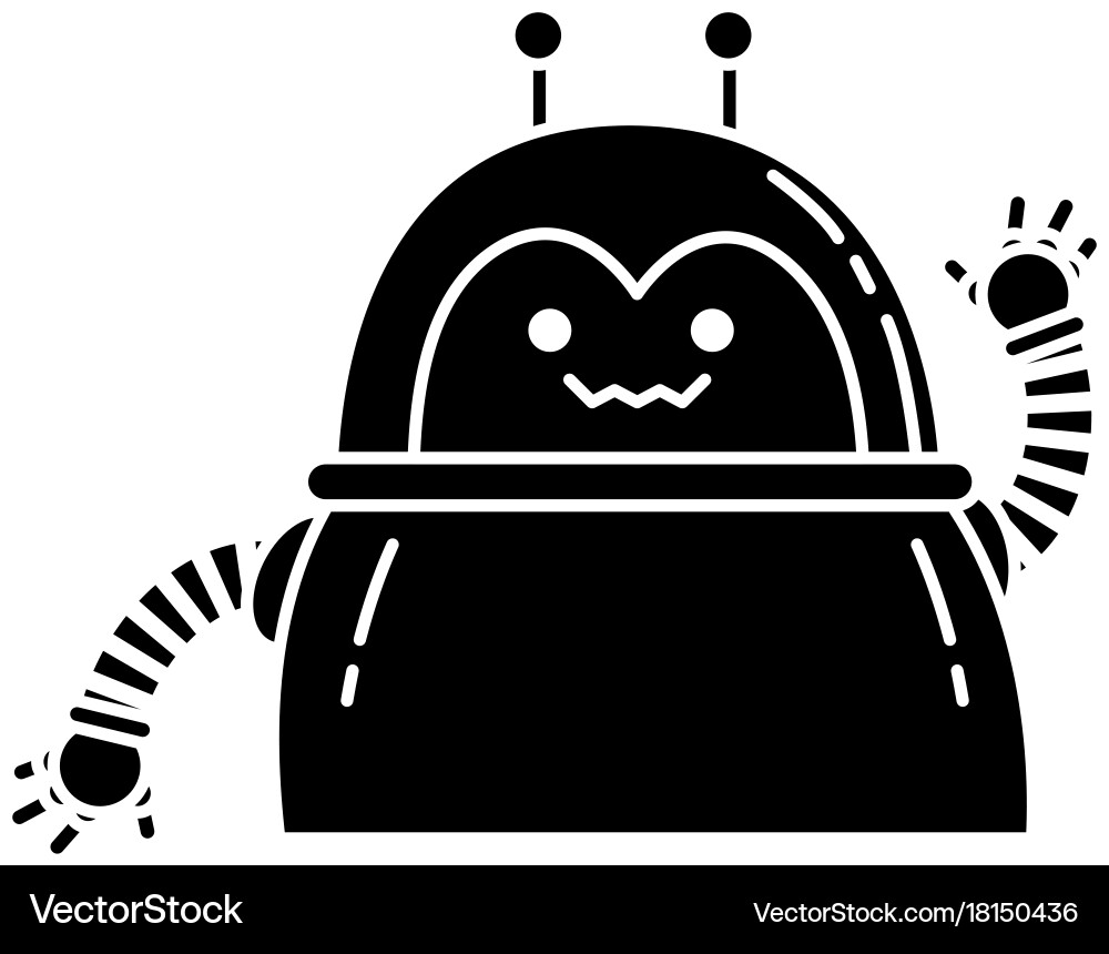 Electronic robot character icon Vector Image