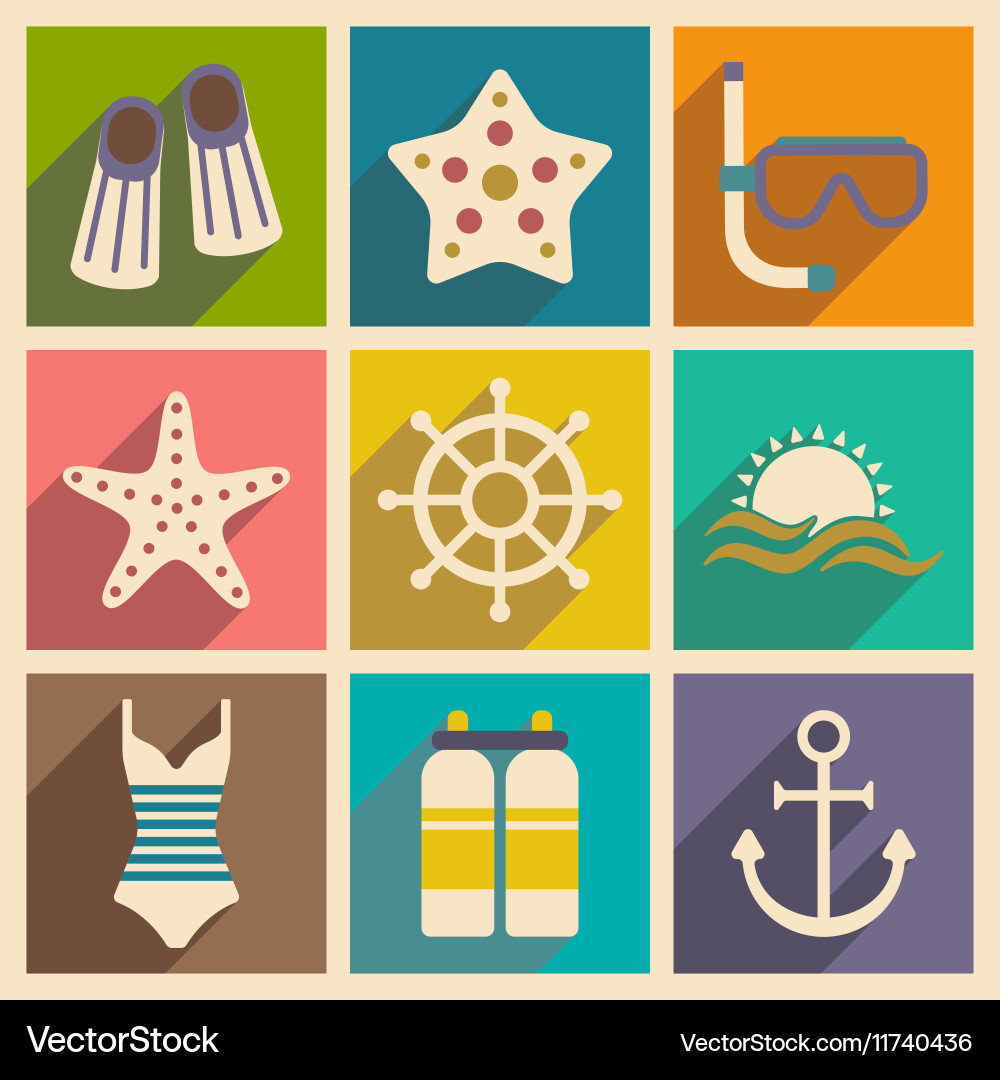 Flat with shadow concept and mobile application vector image