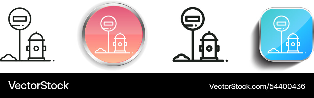 Forbbiden icon thin linear regular and button Forbbiden icon thin linear regular and button Vector Image