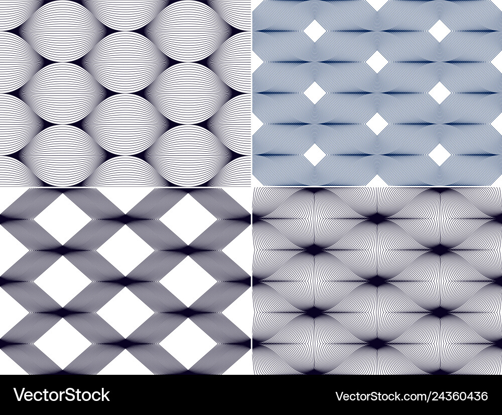 Geometric seamless patterns set abstract tiling Geometric seamless patterns set abstract tiling vector image