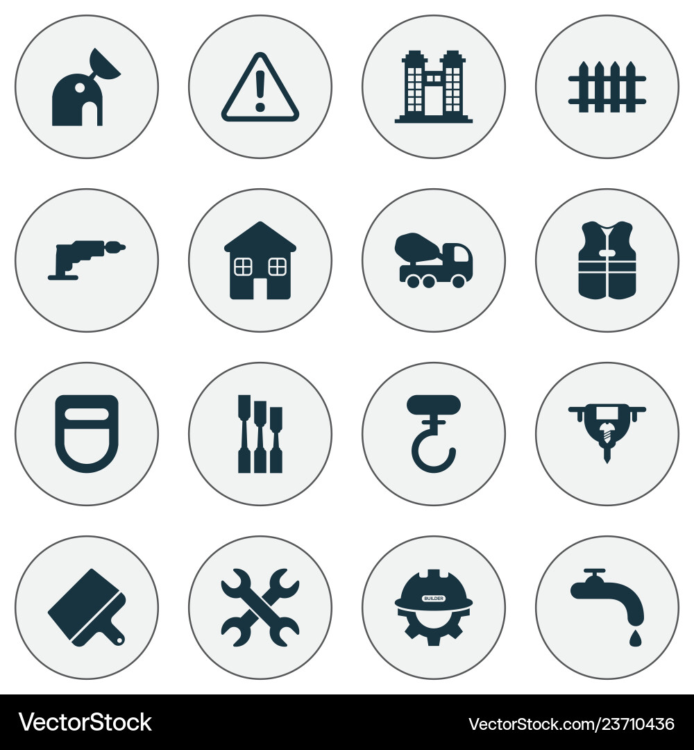 Industry icons set with observatory vest Vector Image