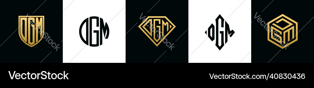 Initial letters dgm logo designs bundle Initial letters dgm logo designs bundle vector image