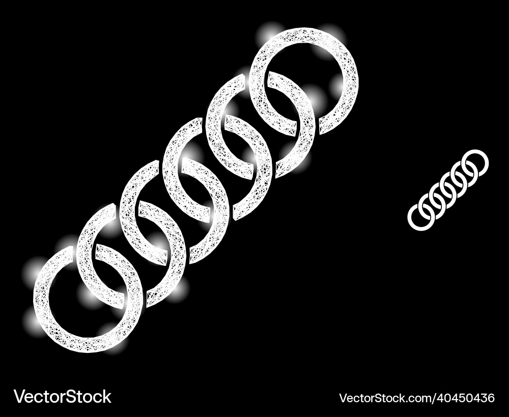 Magic intersected mesh circle chain with light Magic intersected mesh circle chain with light vector image