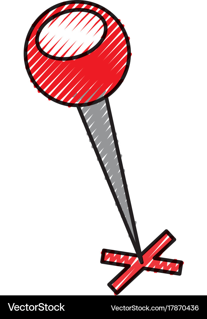 Map pin with a cross marker shape location vector image