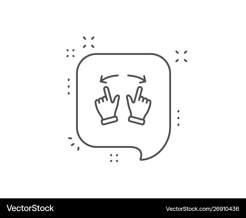 Move gesture line icon slide arrow sign swipe vector image