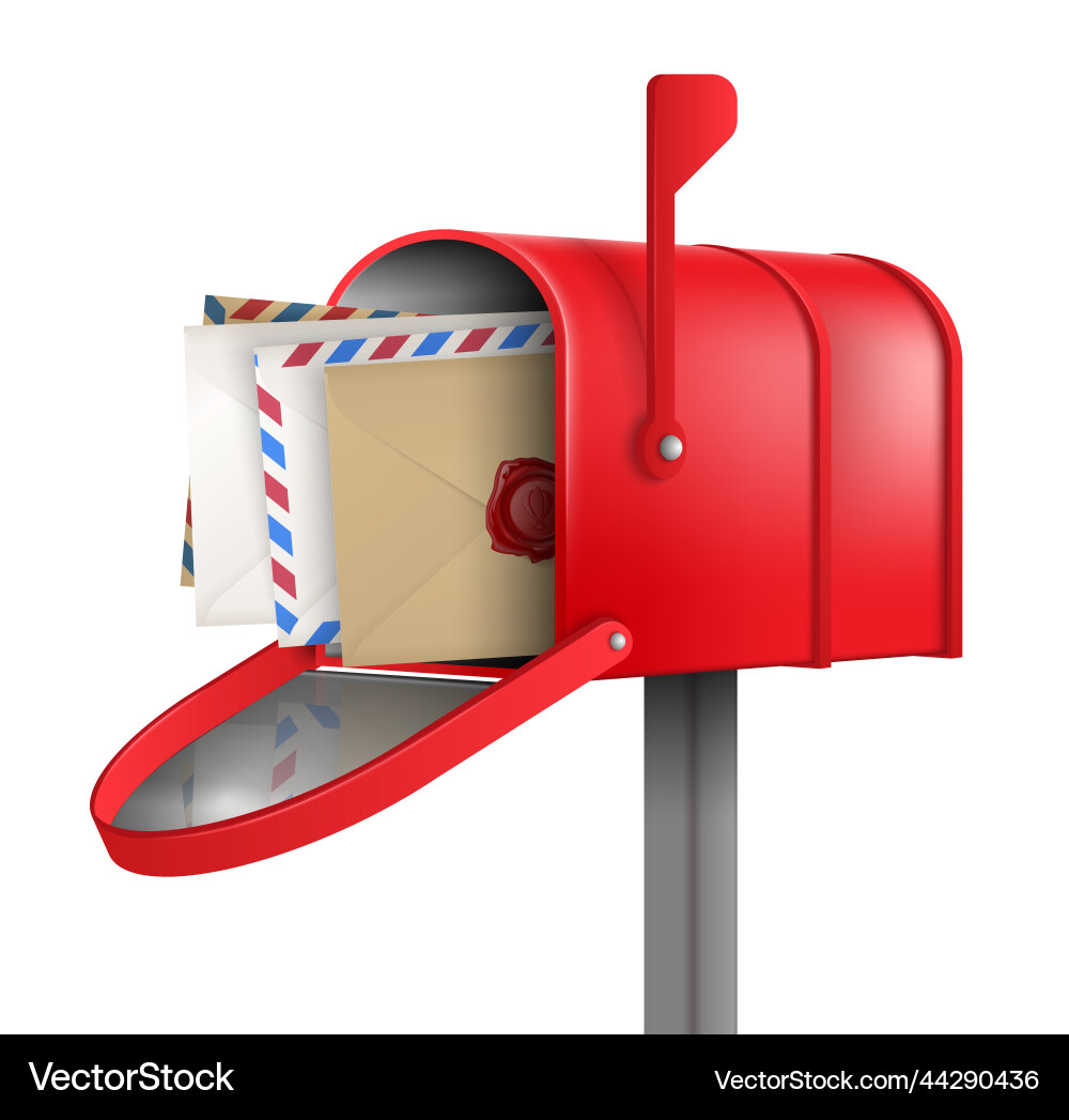Red Mailbox with Envelopes vector image