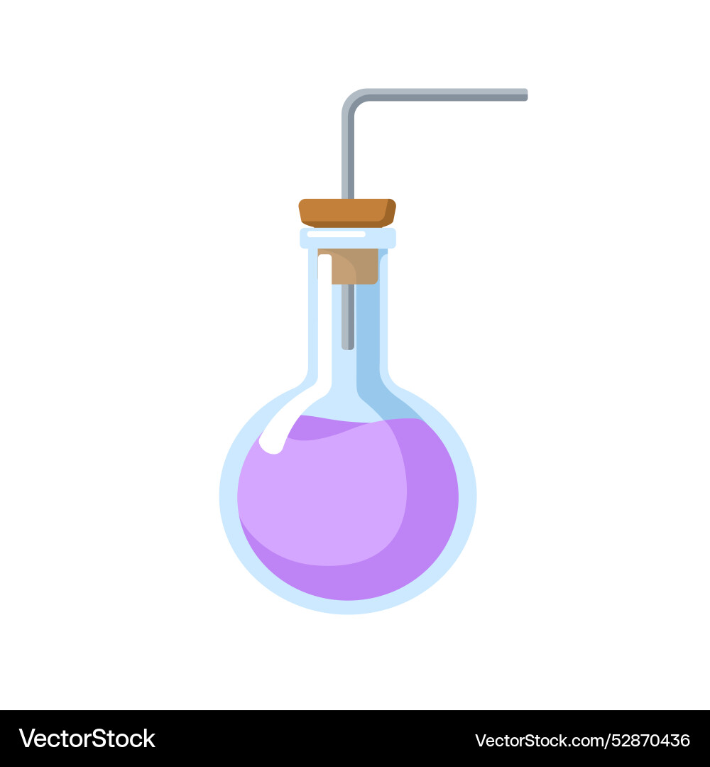 Round Bottom Lab Flask Vector Image