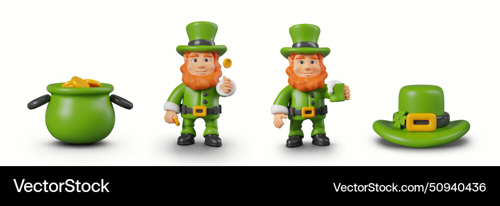 Set of characters and decorative elements for st Set of characters and decorative elements for st vector image