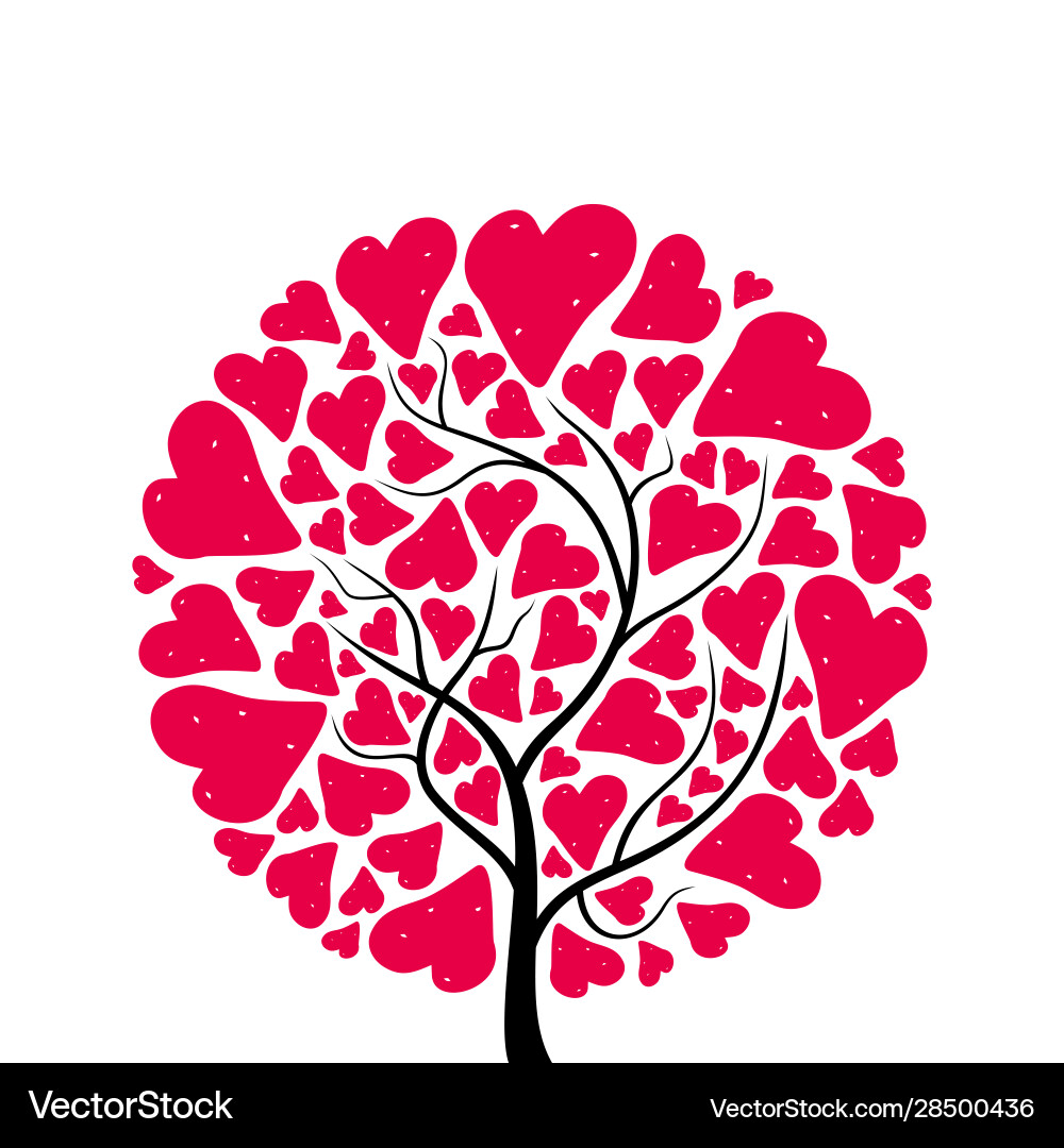 Tree heart abstraction8 vector image