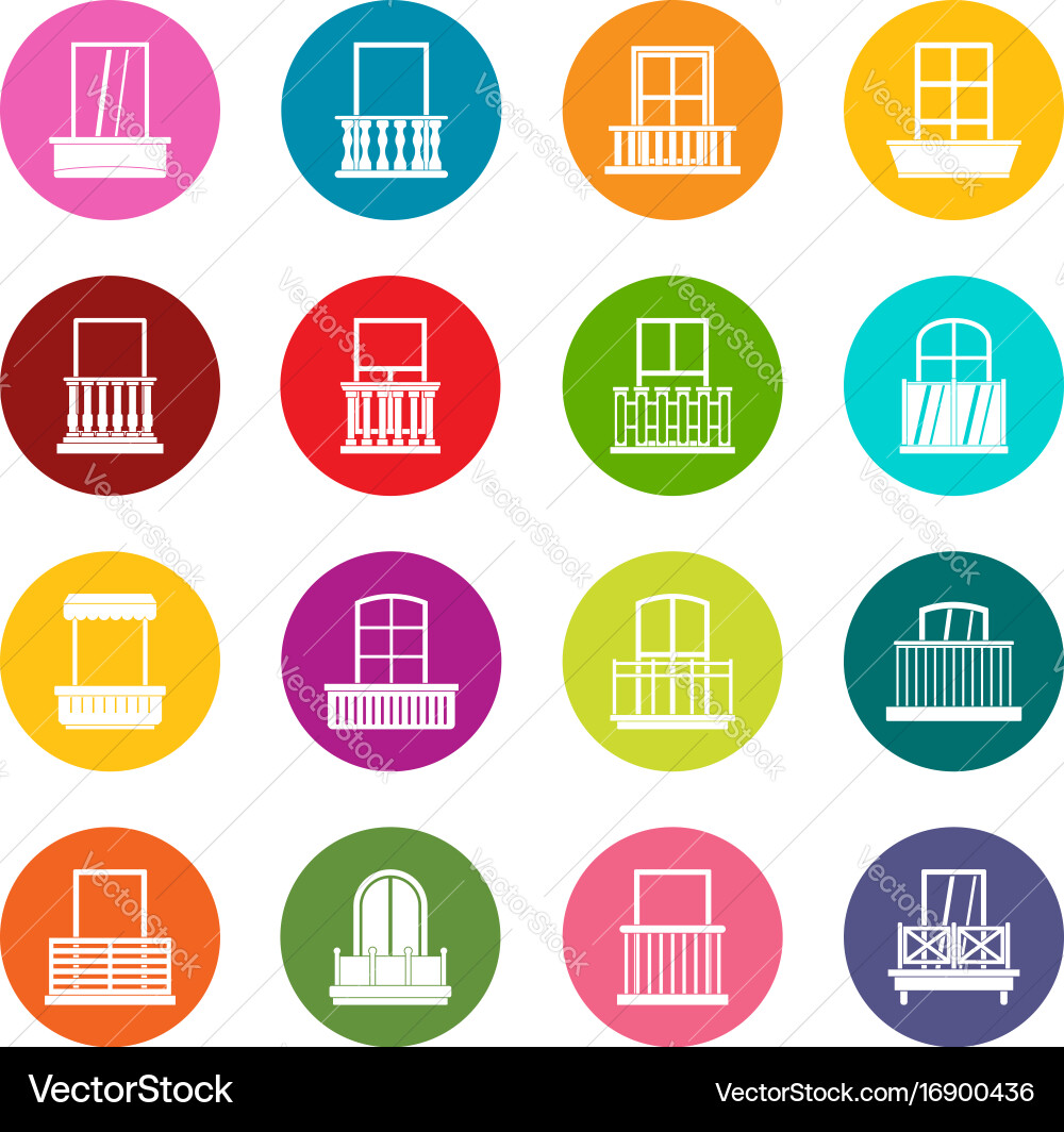Window forms icons many colors set Vector Image