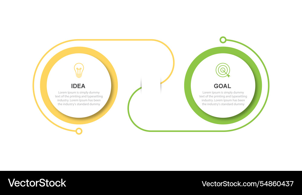 2 step process infographic template elementprint Vector Image