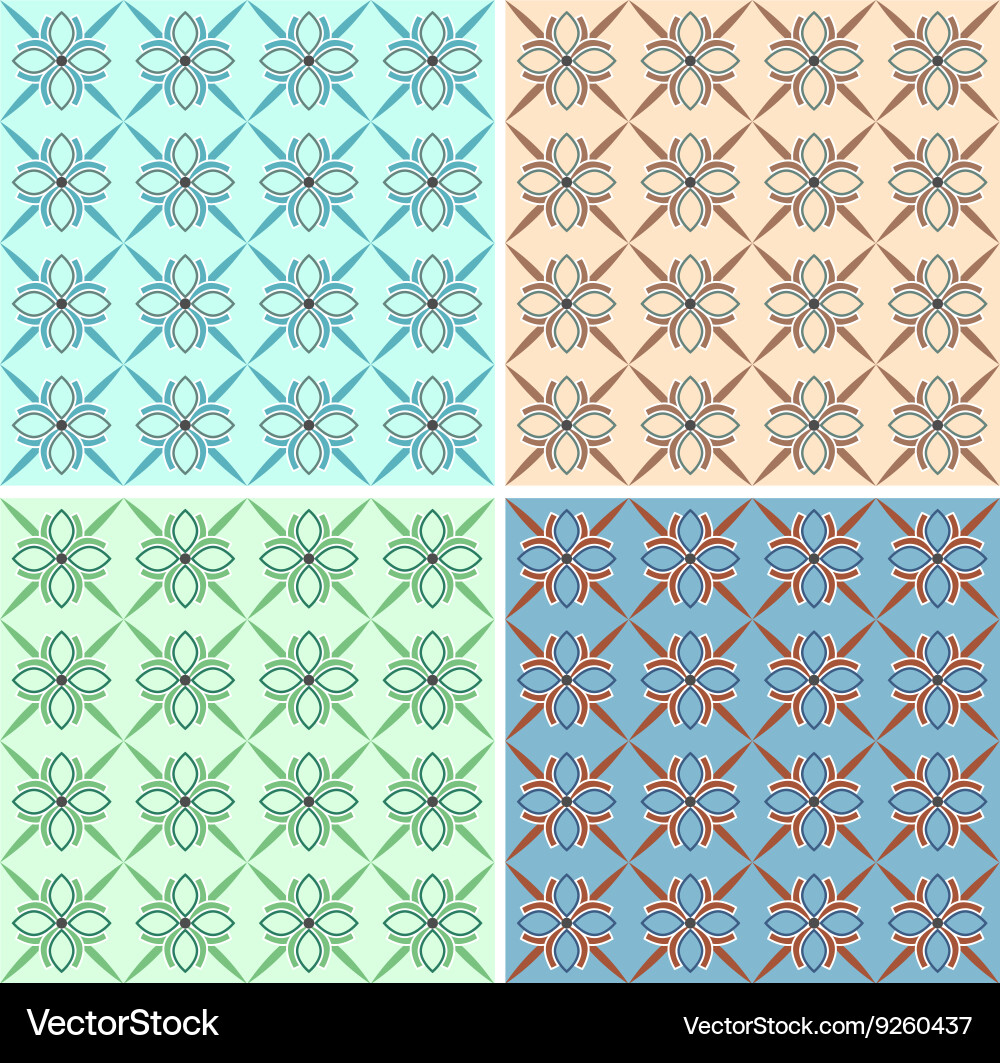 Assembly of the four color patterns vector image