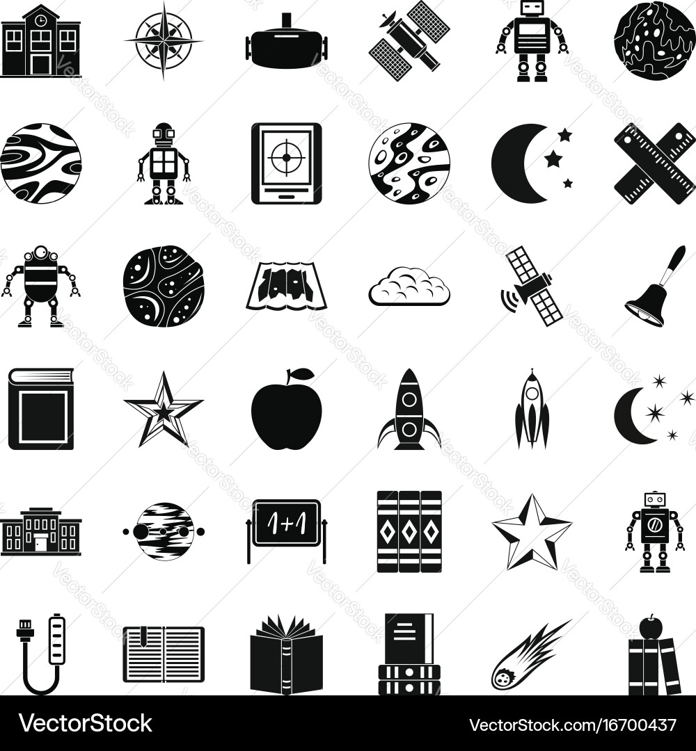 Astronomy icons set simple style Vector Image