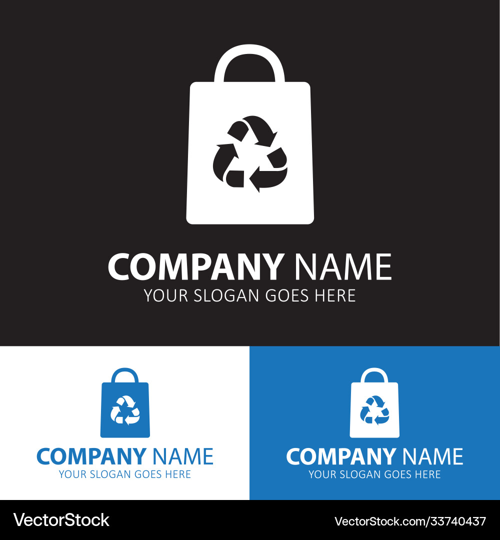 Bag with recycle icon for web and mobile Vector Image