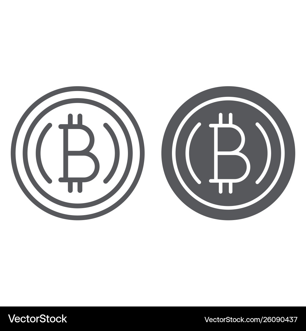 Bitcoin line and glyph icon finance crypto – Royalty-Free Vector |  VectorStock