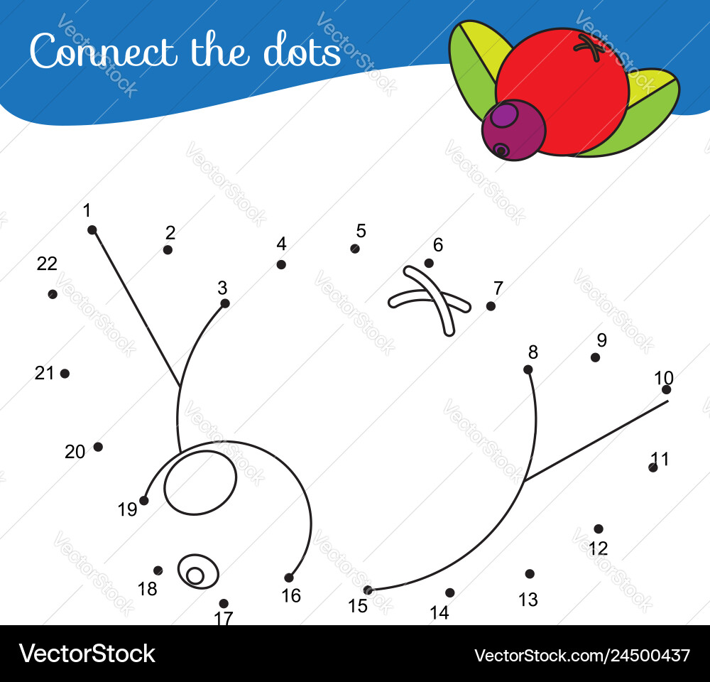 Connect the dots dot to by numbers activity Vector Image