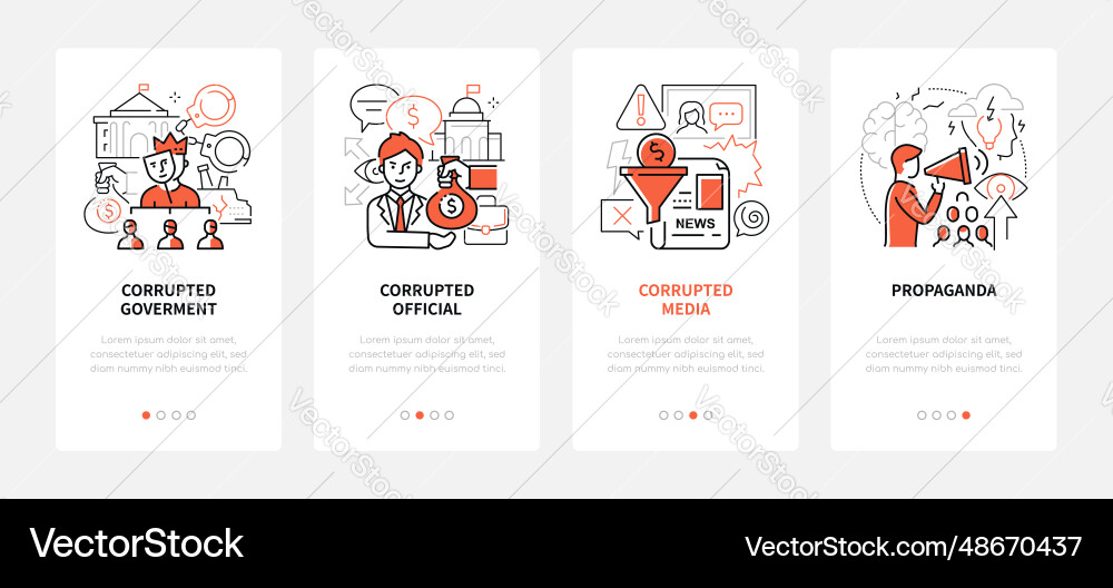Corruption and propaganda - line design style Vector Image