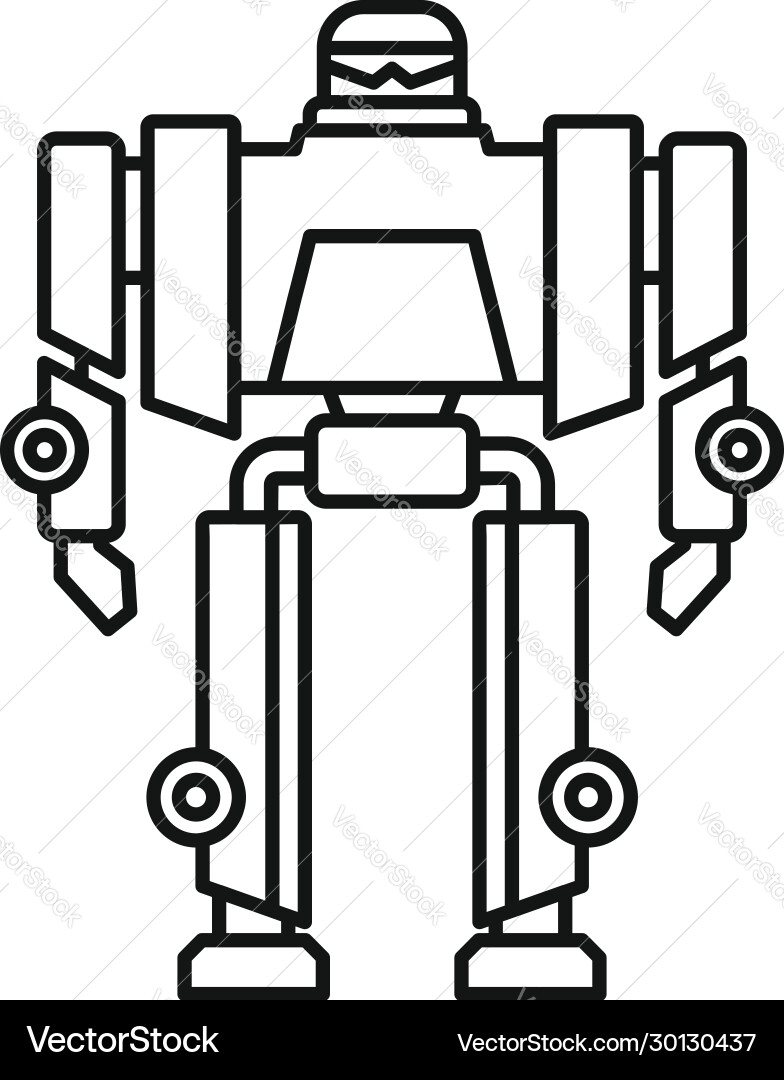Cyborg robot transformer icon outline style Cyborg robot transformer icon outline style vector image