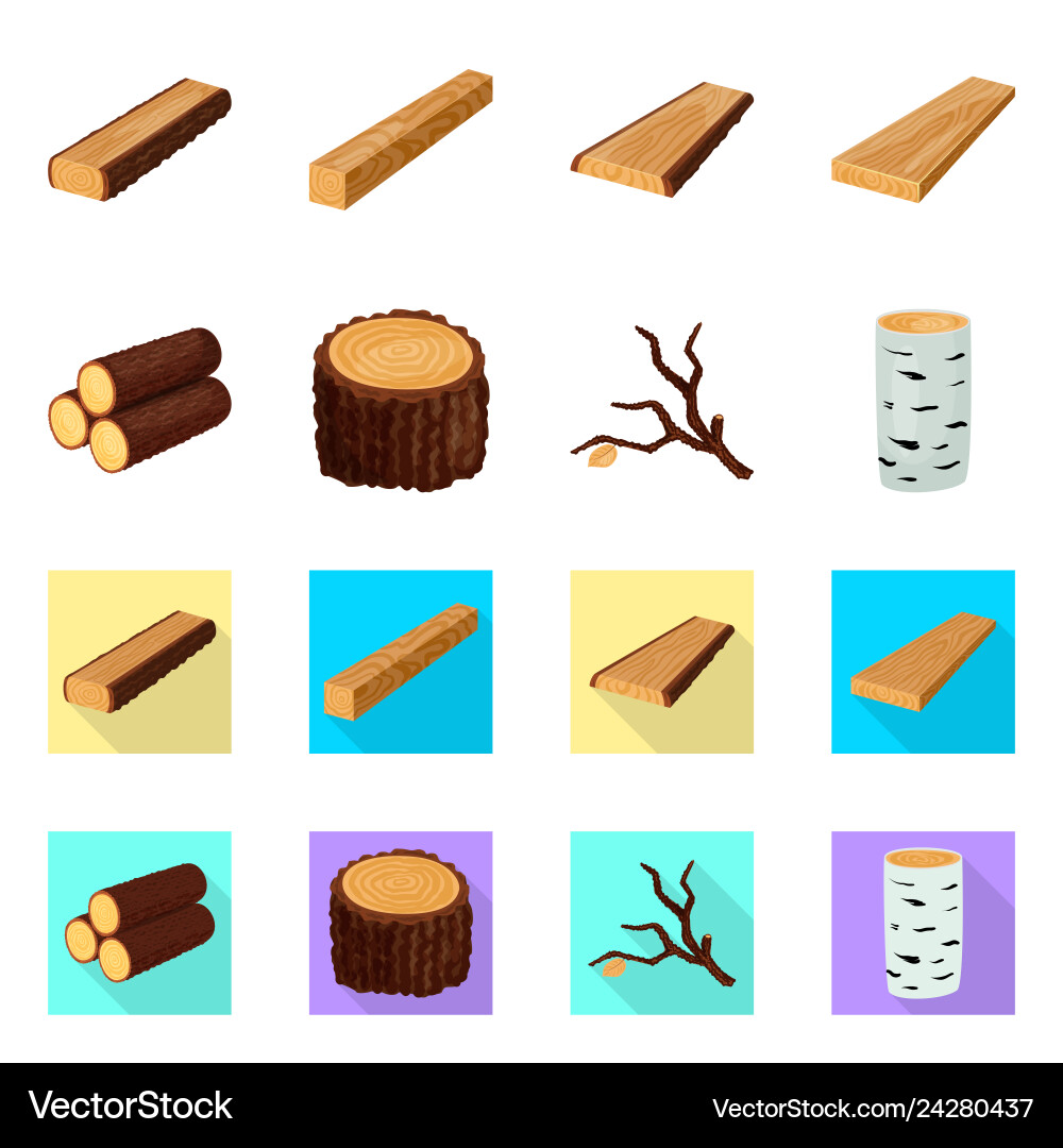 Design of tree and raw symbol set vector image