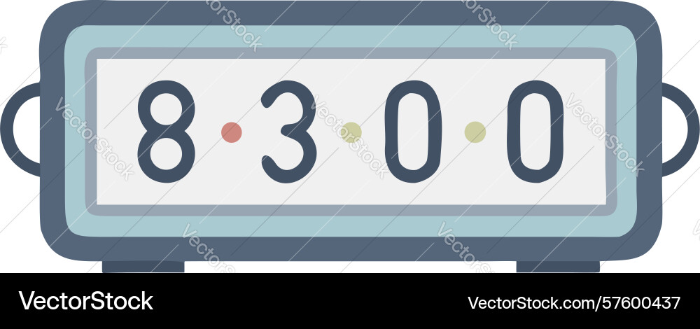 Digital time display precise 83000 for accuracy vector image