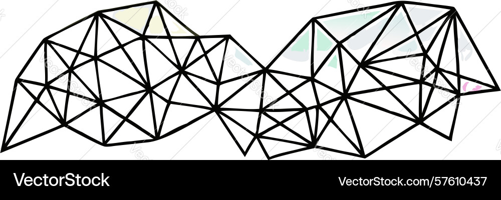 Dynamic triangular mesh abstract digital network vector image