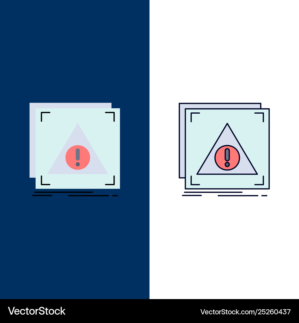 Error application denied server alert flat color Error application denied server alert flat color vector image