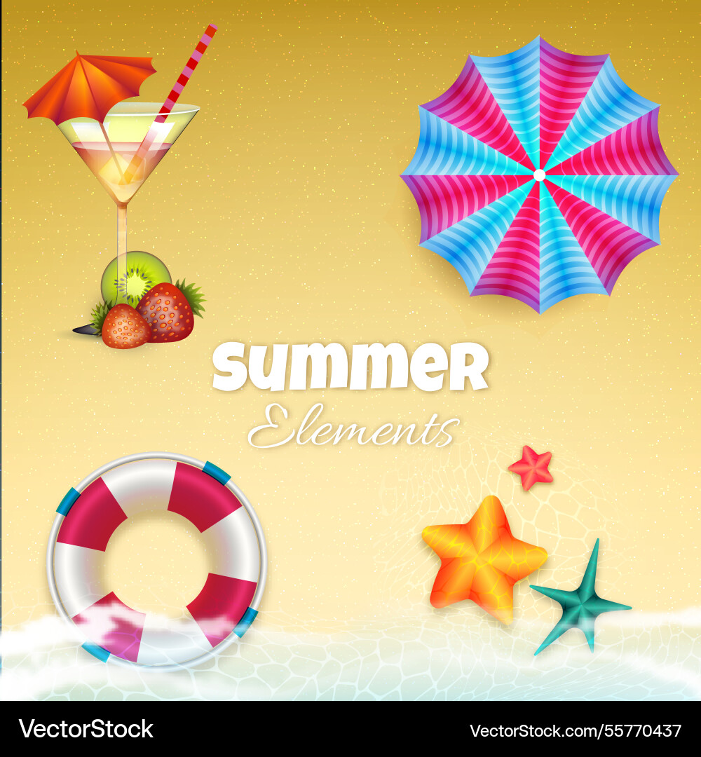 Float and summer elements vector image
