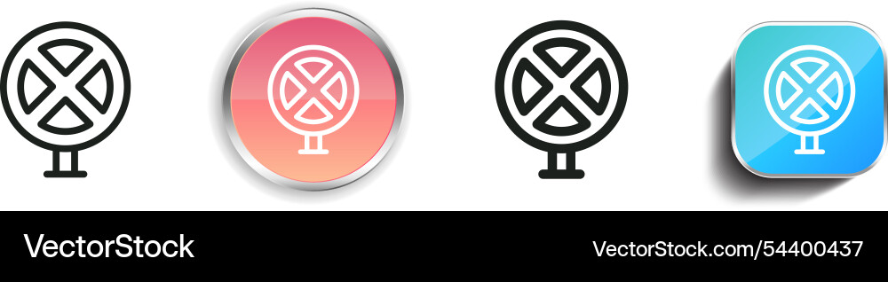 Forbidden icon thin linear regular and button Forbidden icon thin linear regular and button vector image