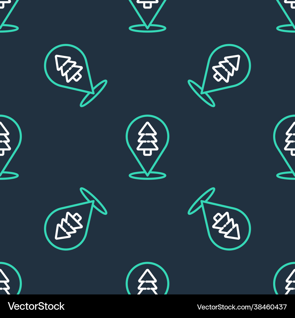 Line location forest on a map icon isolated Line location forest on a map icon isolated vector image