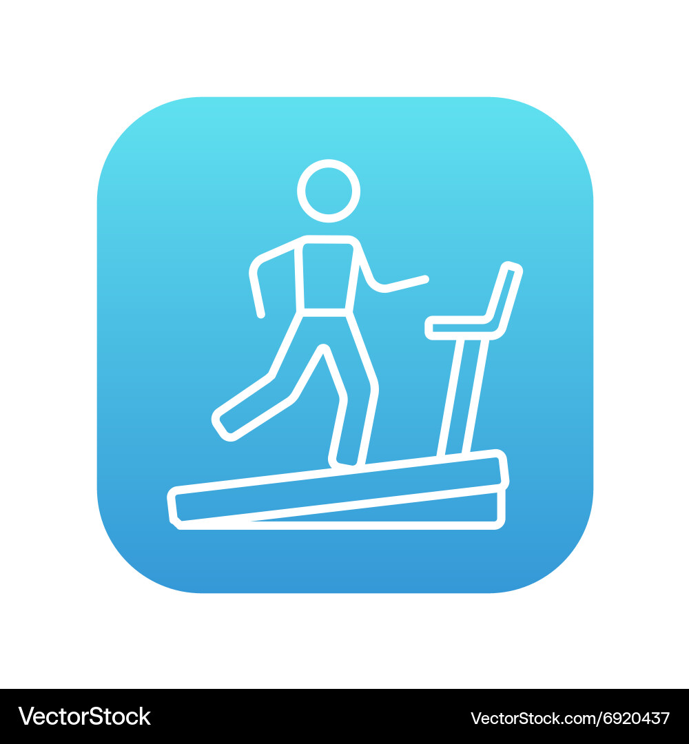 Man running on treadmill line icon Vector Image