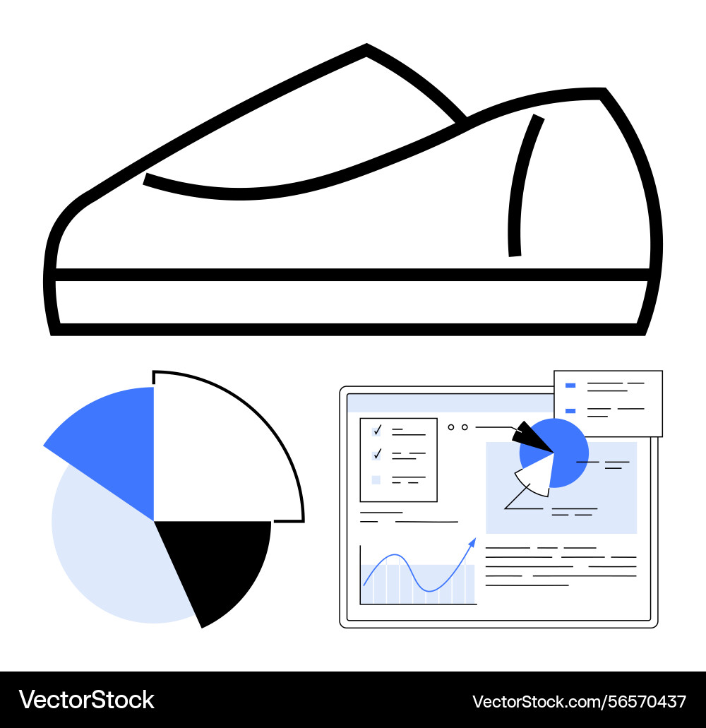 Modern sneaker design concept with data analytics Modern sneaker design concept with data analytics vector image